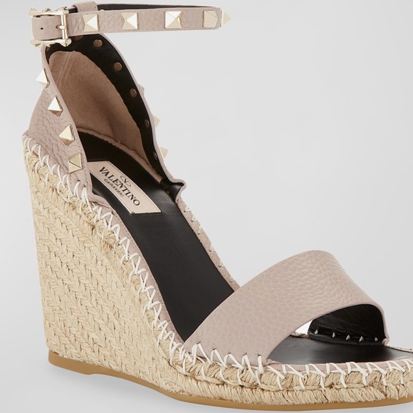 Valentino Garavani
Cream Rockstud Double Espadrille Wedge Sandals - Picture 6 of 6